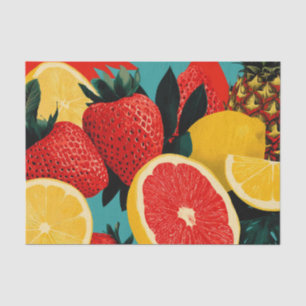 Pop Art Fruit Collage Illustration Tissue Paper