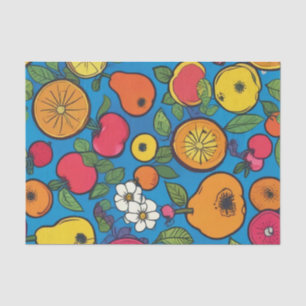 Pop art Fruit On Navey Tissue Paper