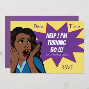 Pop Art funny 50th birthday Party Invitation