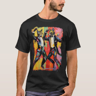Pop Art Funny Cat Dancing Meme T-Shirt