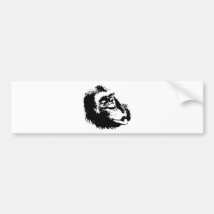 Pop Art Funny Chimpanzee Bumper Sticker