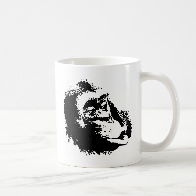 Pop Art Funny Chimpanzee Coffee Mug (Right)