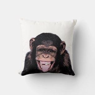 Pop Art Funny Chimpanzee Cushion