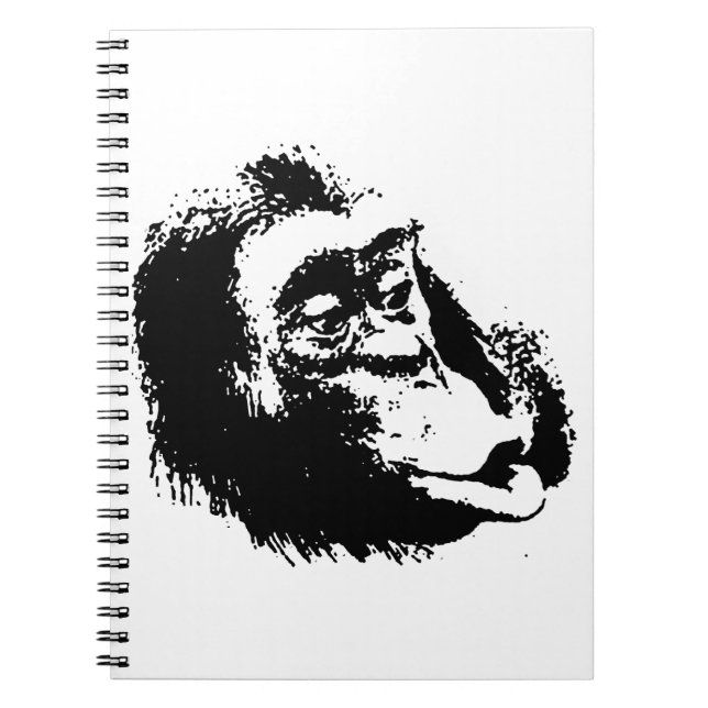 Pop Art Funny Chimpanzee Notebook (Front)