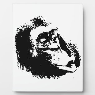 Pop Art Funny Chimpanzee Plaque