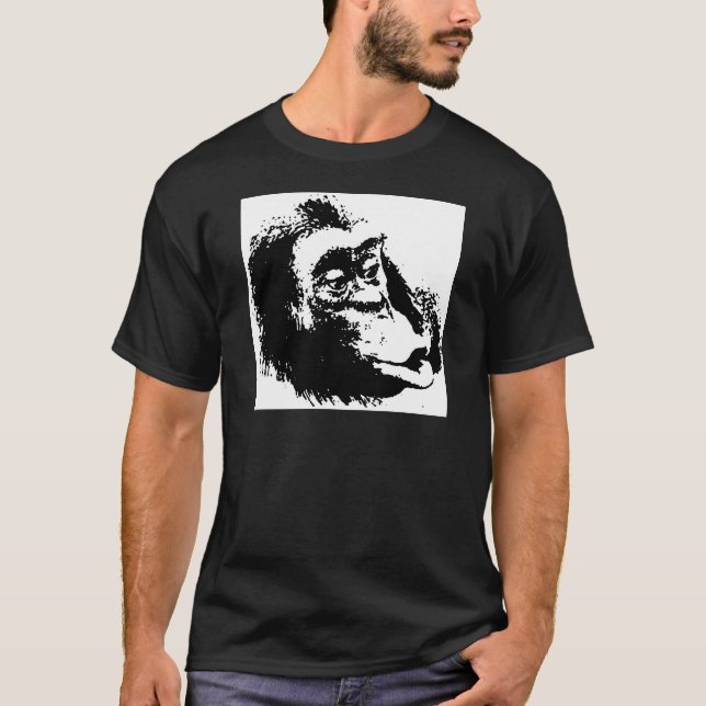 Pop Art Funny Chimpanzee T-Shirt (Front)