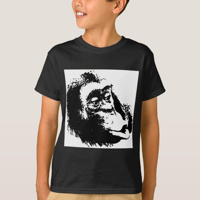 Pop Art Funny Chimpanzee T-Shirt (Front)