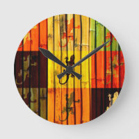 Pop Art Geckos on bamboo wall Art Design