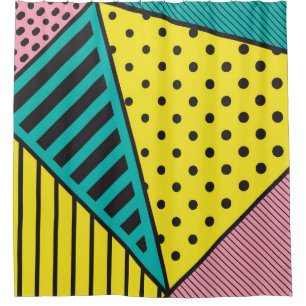Pop art, geometric, bold squiggles shower curtain