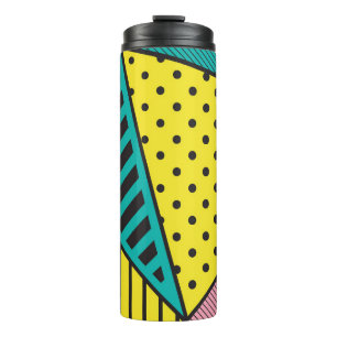 Pop art, geometric, bold squiggles thermal tumbler