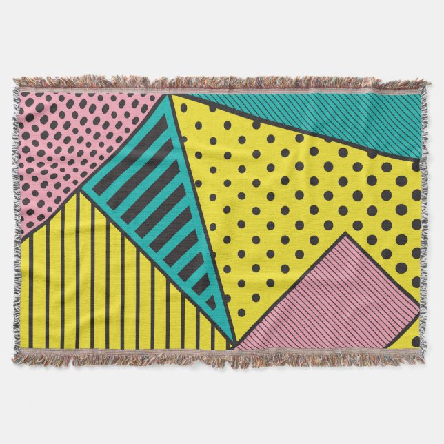 Pop art, geometric, bold squiggles throw blanket (Front)