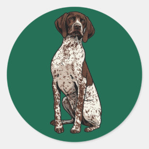 Pop Art German Shorthaired Pointer Dog Graphic Classic Round Sticker