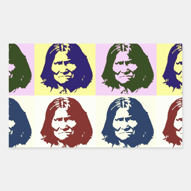 Pop Art Geronimo Rectangular Sticker (Front)
