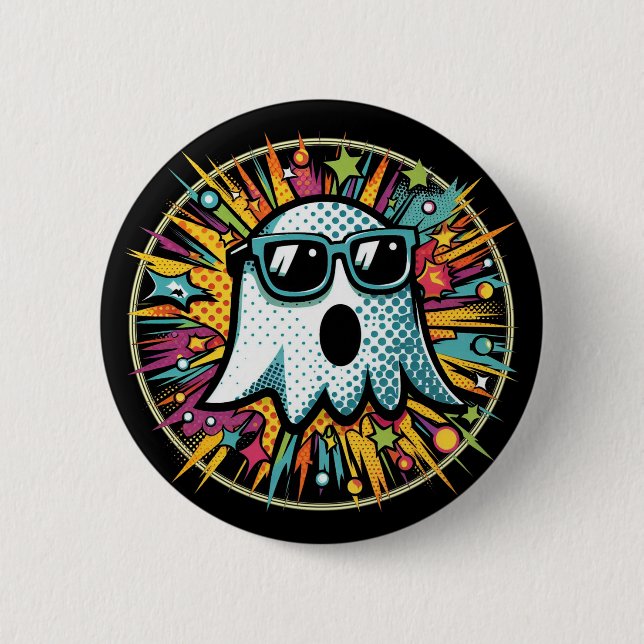 Pop Art Ghost  6 Cm Round Badge (Front)