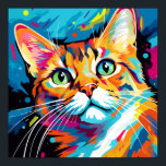 Pop Art Ginger Tabby Poster<br><div class="desc">A collection of Pop Art cats in abstract design.</div>