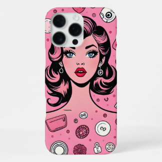 Pop art girl case pink case design