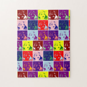 Pop art girl long hair jigsaw puzzle