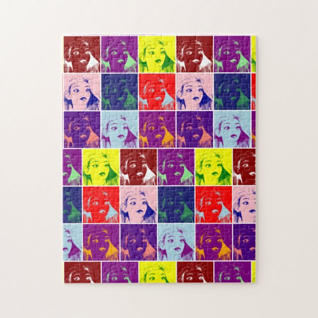 Pop art girl long hair jigsaw puzzle (Vertical)