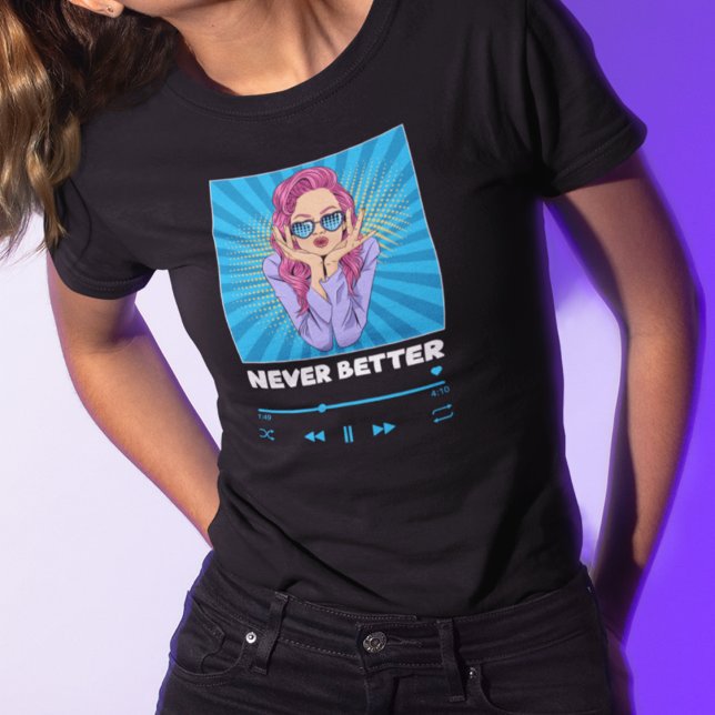Pop Art Girl Music Player T-Shirt (Creator Uploaded)
