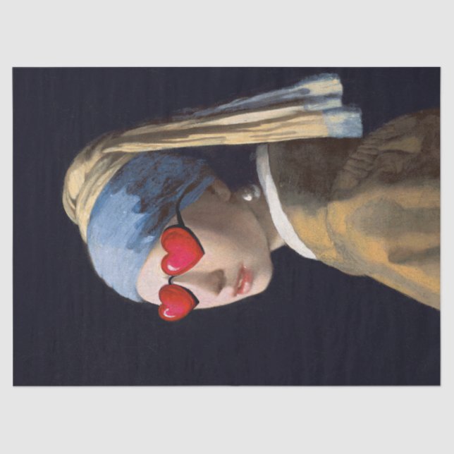 Pop Art Girl with a Pearl Earring Decoupage Tissue Paper (Front)