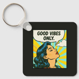 Pop Art “Good Vibes Only” Key Ring