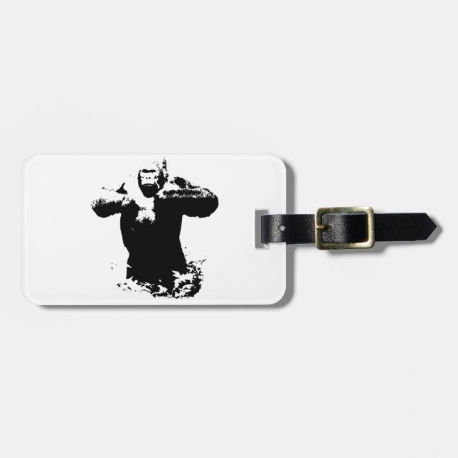 Pop Art Gorilla Beating Chest Luggage Tag (Front Horizontal)