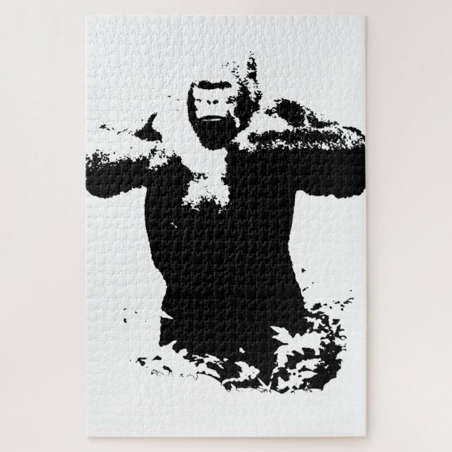 Pop Art Gorilla Beating Chest Wild Animals Jigsaw Puzzle (Vertical)