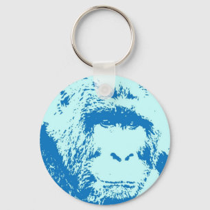 Pop Art Gorilla Faces Key Ring
