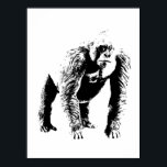 Pop Art Gorilla Poster Print<br><div class="desc">Digital Computer Animal Art - College Pop Art - Wild Animal Computer Images</div>