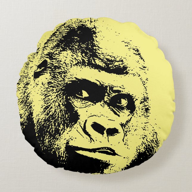 Pop Art Gorilla Round Cushion (Front)