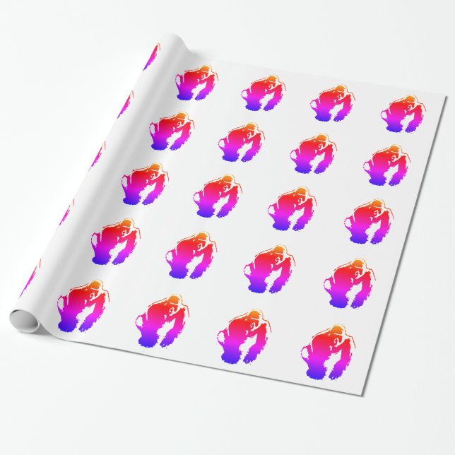 Pop Art Gorilla Wrapping Paper (Unrolled)