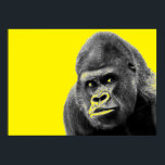 Pop Art Gorilla Yellow Grey Poster<br><div class="desc">Digital Computer Animal Art - College Pop Art - Wild Animal Computer Images</div>