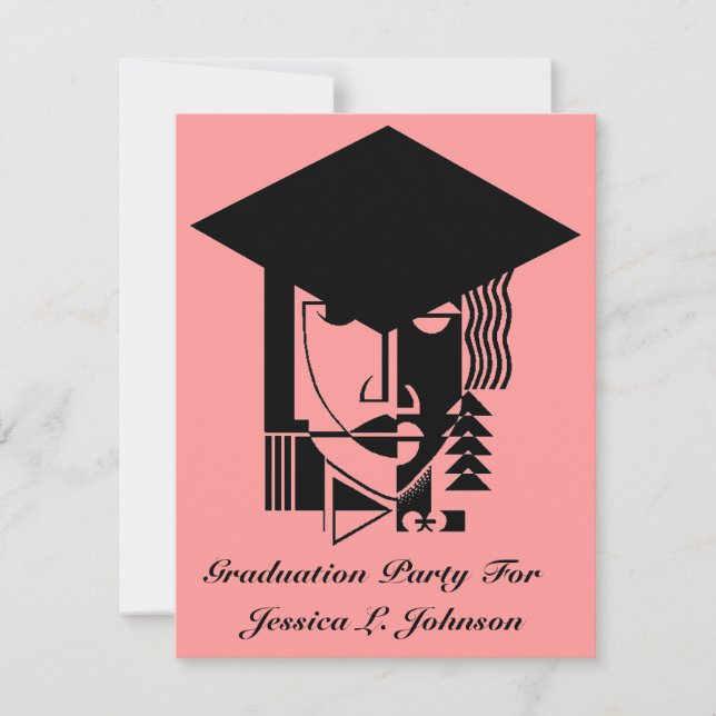 Pop Art Graduation Party Invitations Grad Abstract (Front)