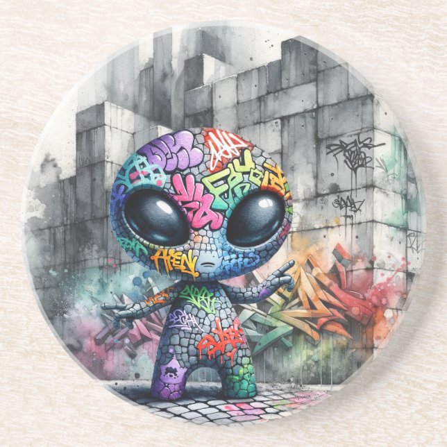 Pop Art Graffiti Alien Coaster (Front)