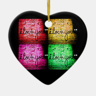 Pop Art Graffiti Love Wall Ceramic Ornament