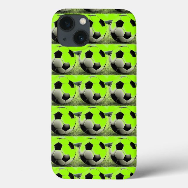 Pop Art Green Soccer Balls Case-Mate iPhone Case (Back)