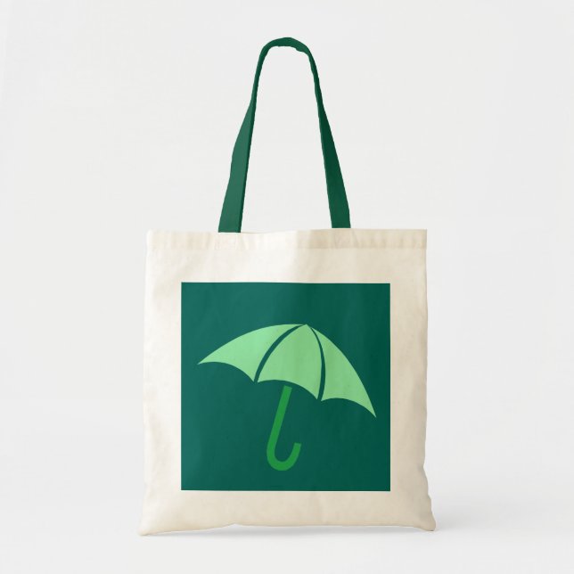 Pop Art Green Umbrella Tote Bag (Front)