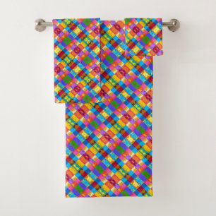 Pop Art grunge Colour Blocks Bath Towel Set