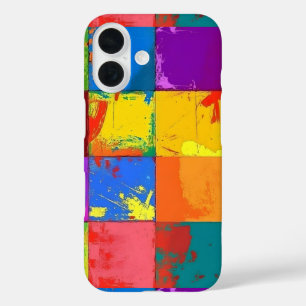 Pop Art grunge Colour Blocks iPhone 16 Case
