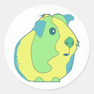 Pop Art Guinea Pig Classic Round Sticker