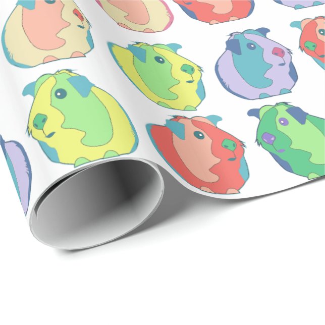 Pop Art Guinea Pig Pattern Wrapping Paper (Roll Corner)