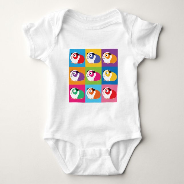 Pop Art Guinea Pigs Baby Bodysuit (Front)