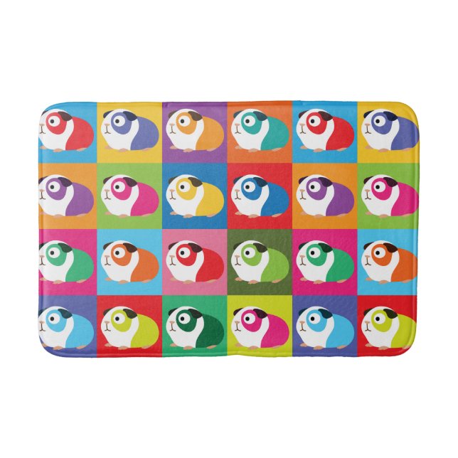 Pop Art Guinea Pigs Bath Mat (Front)
