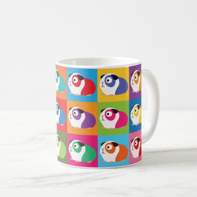 Pop Art Guinea Pigs Coffee Mug (Front Right)