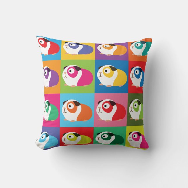 Pop Art Guinea Pigs Cushion (Front)