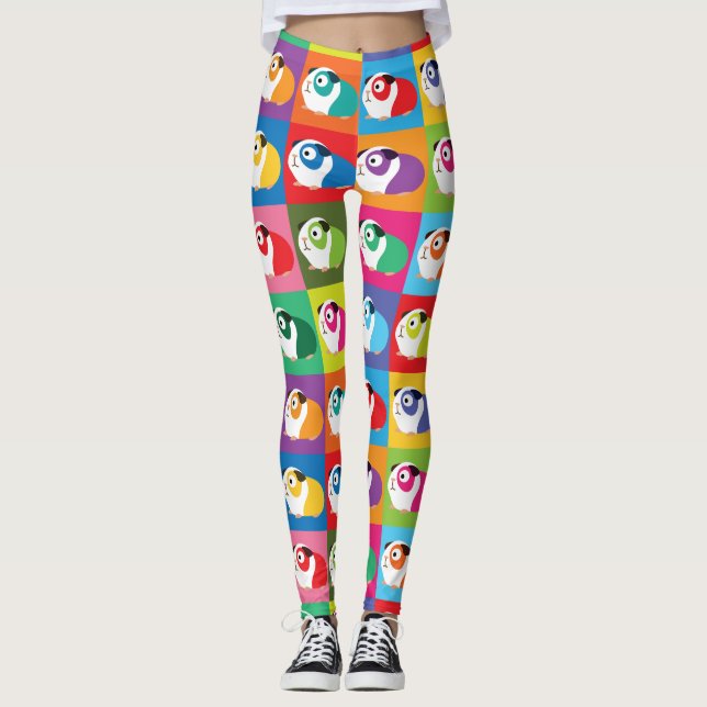 Pop Art Guinea Pigs Leggings (Front)