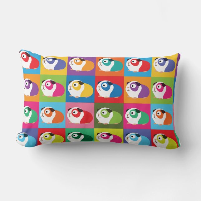 Pop Art Guinea Pigs Lumbar Cushion (Front)