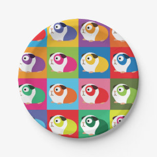 Pop Art Guinea Pigs Paper Plate