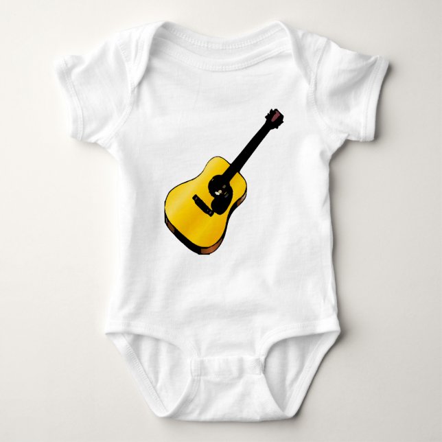 Pop Art Guitar Baby Bodysuit (Front)