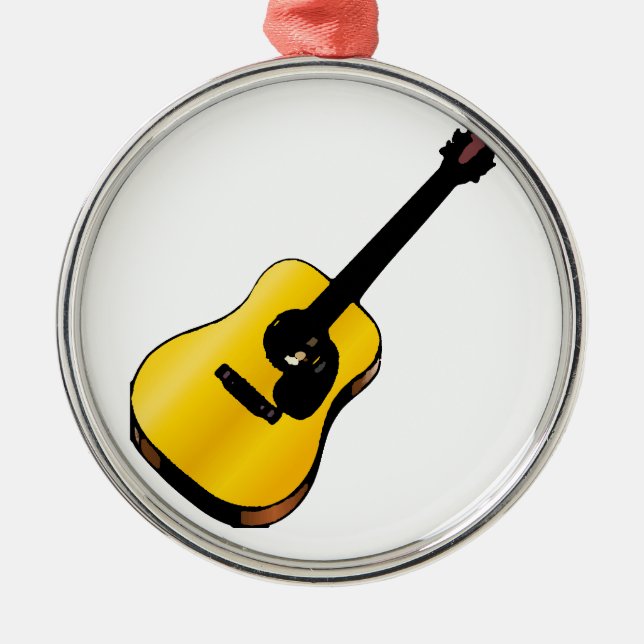 Pop Art Guitar Metal Ornament (Front)